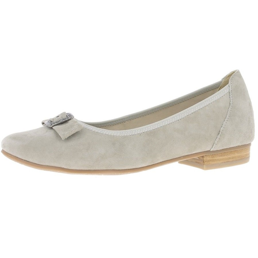 Damen Hirschkogel Ballerinas | Hirschkogel Damen Ballerinas "Lea" Mit Zierschnalle 3005707 | Wildleder Taupe