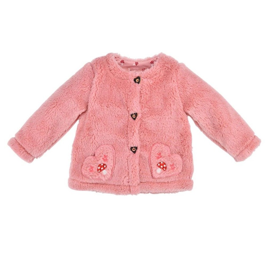 Madchen BONDI Fur´S Baby | Bondi Baby Madchen Fleecejacke "Pilze" 86680 | Soft Rose