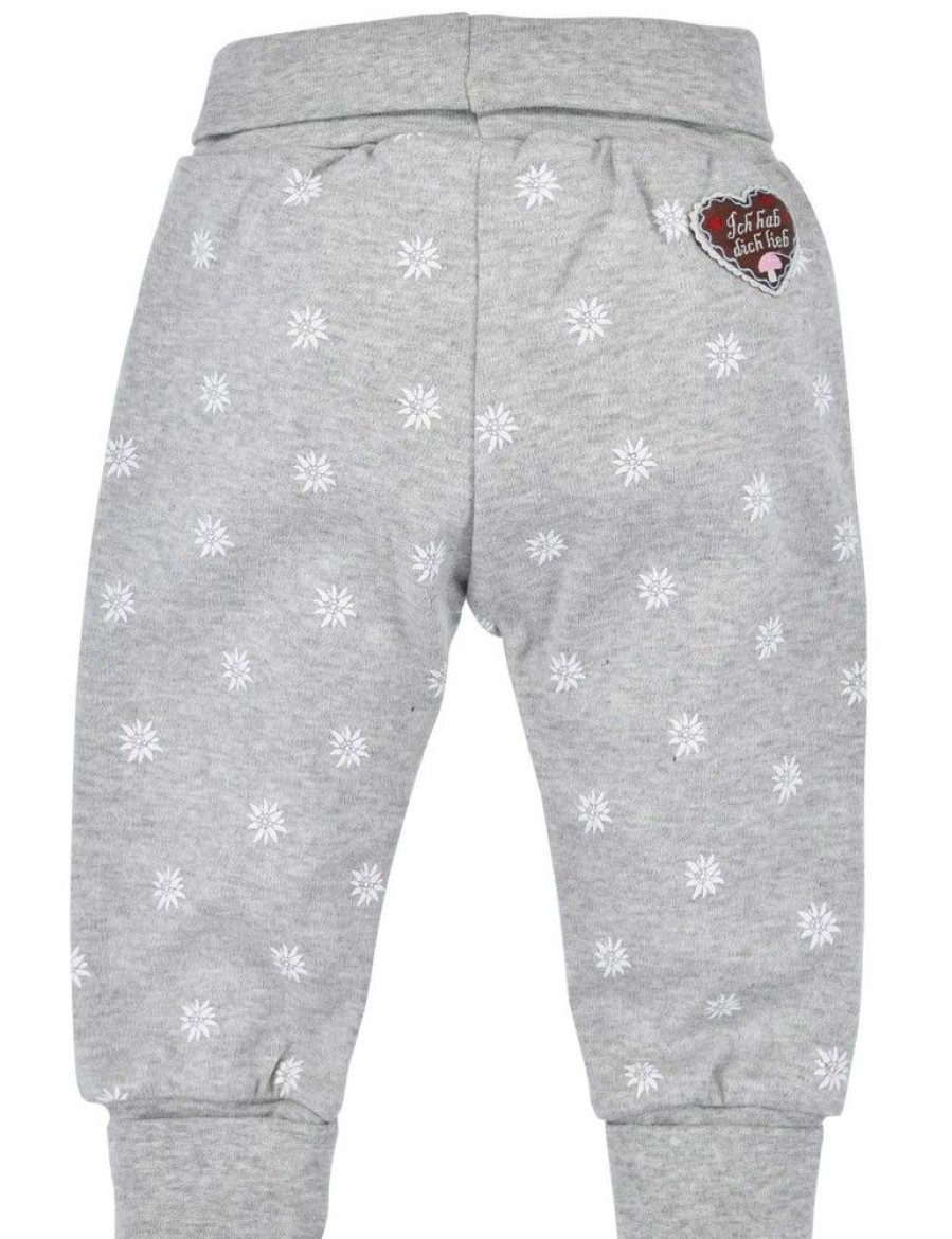 Jungen BONDI Fur´S Baby | Bondi Baby Kinder Laufhose Jogginghose "Herzilein" 86563 | Grey-Melange