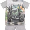 Jungen BONDI Shirts | Bondi Jungen Shorty Sommerpyjama "Traktor" 33188 | Grey Melange