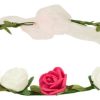 Madchen Trachtenland Hute & Haarschmuck | Blumenkranz Marina Mit Roschen Zum Binden - Pink