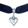 Schmuck LUISIA® | Luisia® Samt Kropfband Heart In Heart 51239-47712 | Schwarz