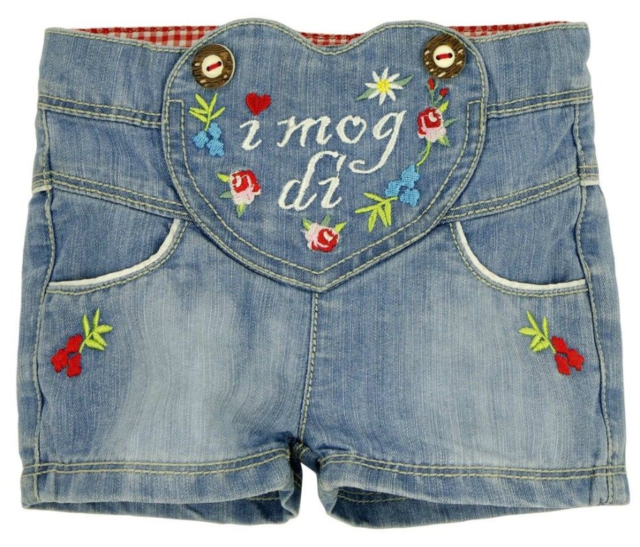 Madchen BONDI Hosen | Bondi Madchen Jeans Short "I Mog Di" - Blau