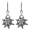 Schmuck Trachtenland | Luisia® Edelweis Ohrhanger Emilia Mit Kristallen Von Swarovski® - Lila / Tanzanite