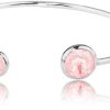 Schmuck LUISIA® | Luisia® Einreihiger Armreif "Fjella" Mit Zwei Kristallen Von Swarovski® - Silber / Light Rose