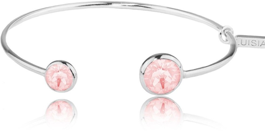 Schmuck LUISIA® | Luisia® Einreihiger Armreif "Fjella" Mit Zwei Kristallen Von Swarovski® - Silber / Light Rose