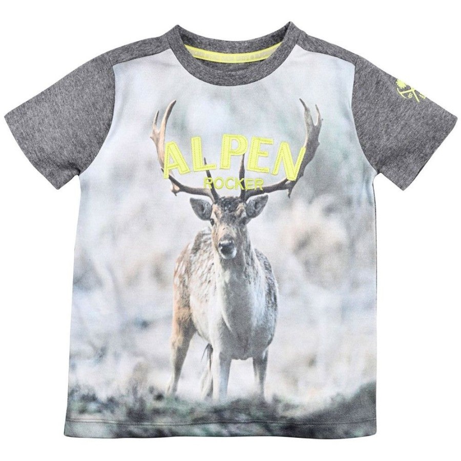 Jungen BONDI Shirts | Bondi Jungen T-Shirt "Hirsch" 29904 | Anthra-Melange