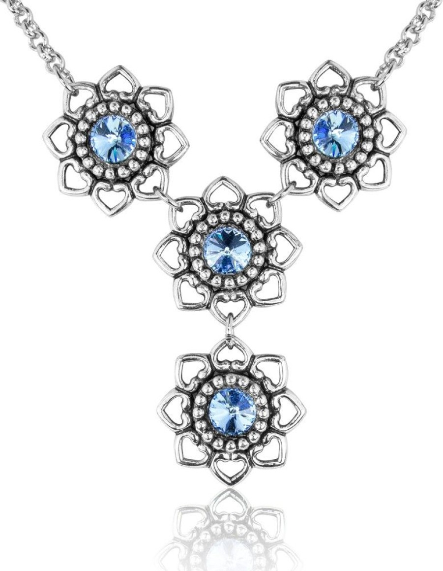 Schmuck LUISIA® Halsketten | Luisia Halskette Leandra Mit Herzbluten - Hellblau