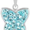 Schmuck LUISIA® | Luisia® Kettenanhanger Schmetterling Mit Kristallen Von Swarovski® - 925 Sterling Silber - Hellblau