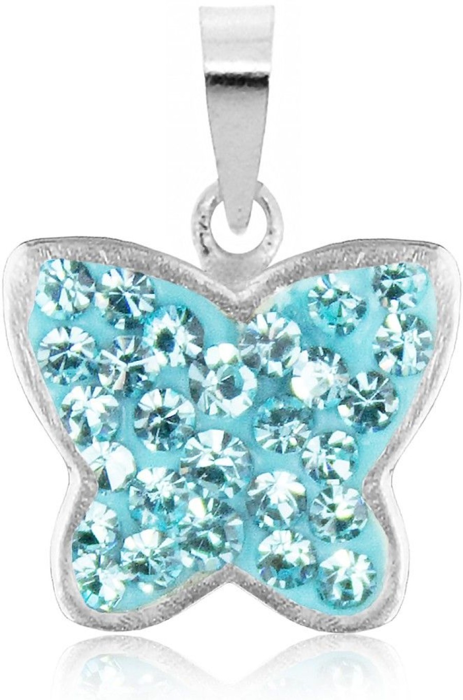 Schmuck LUISIA® | Luisia® Kettenanhanger Schmetterling Mit Kristallen Von Swarovski® - 925 Sterling Silber - Hellblau