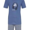 Herren Ringella Nachtwasche | Ringella Herren Shorty Mit Kopfhorer Motivdruck 2241308 - Blau | Schlafanzug