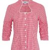 Damen Hiebaum Blusen & Shirts | Hiebaum Damen Langarm Trachten Bluse "Nora" | Rot