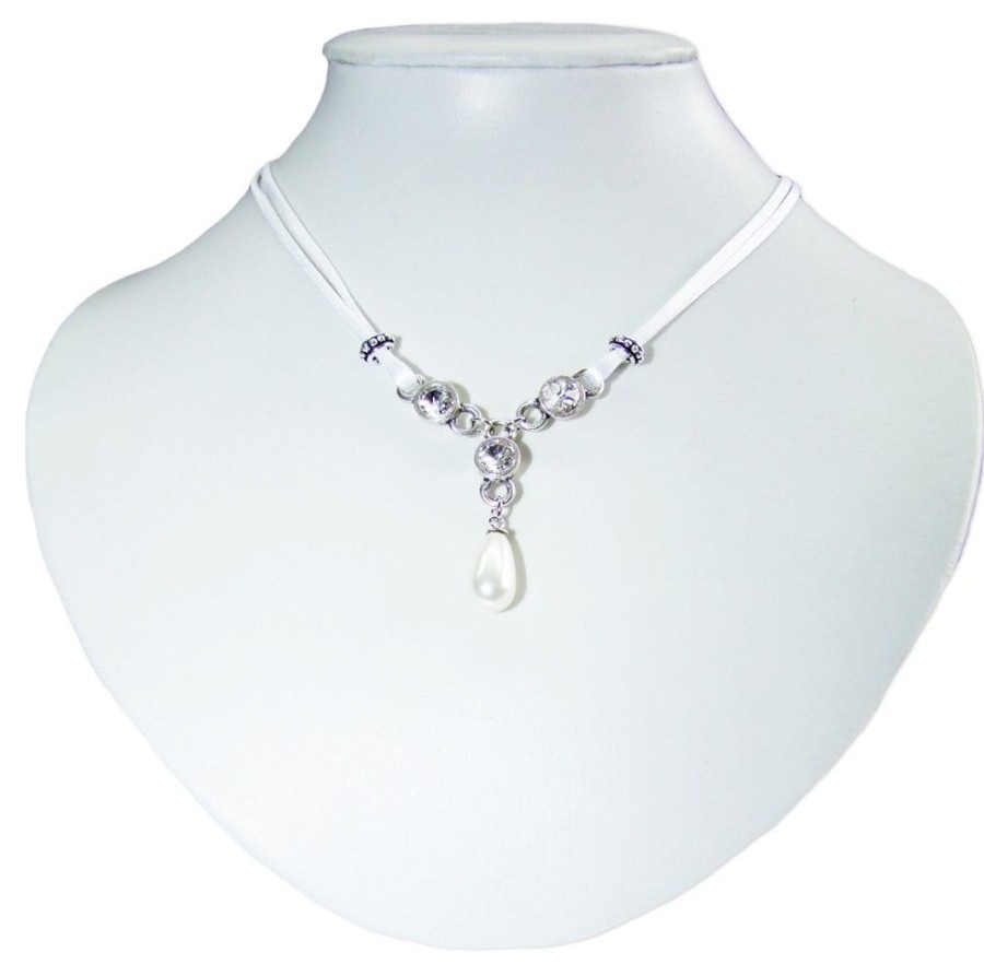 Schmuck LUISIA® | Luisia® Halskette Cami Mit Kristallen Von Swarovski® Und Perle - Weis