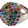 Schmuck Das Kostümland | Ring Colorful Mit Strasssteinen - Funky