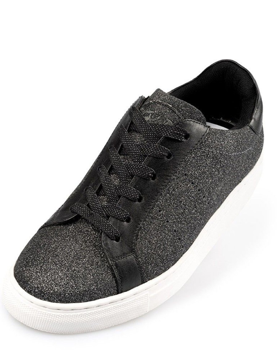 Damen Maddox Sneaker | Maddox Damen Glitzer Schuhe Sneaker "Patrizia" | Schwarz