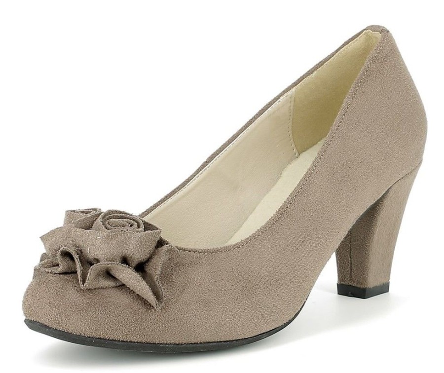 Damen Andrea Conti Pumps | Hirschkogel By Andrea Conti - Damen Pumps Mit Blume - Taupe