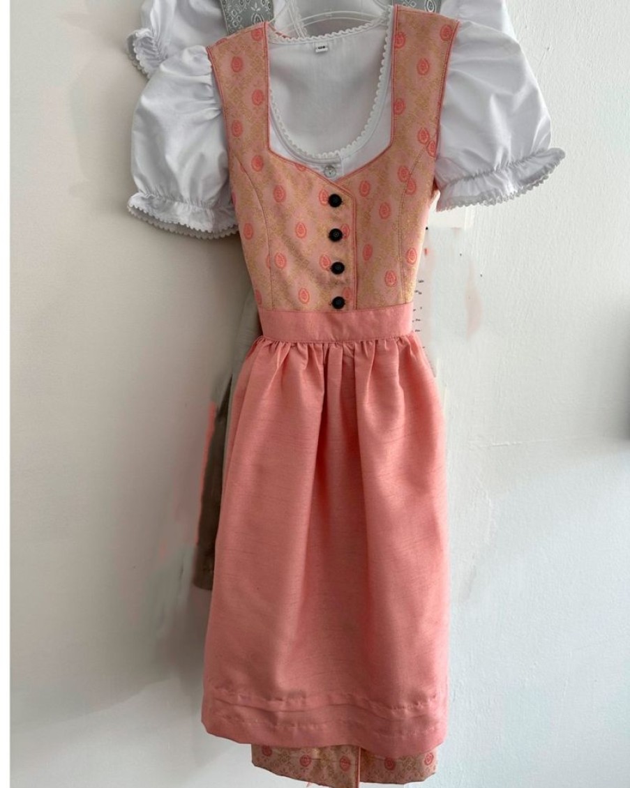 Madchen Maddox Dirndl | Maddox Kinder Dirndl "Gabriella" 3-Tlg. Mit Bluse | Rosa Glitzer