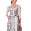 Damen Krüger Dirndl Dirndl | Kruger Dirndl "Joselin" Mit Spitzenschurze 412265 | Grau 60Cm