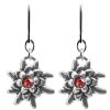 Schmuck Trachtenland | Luisia® Edelweis Ohrhanger Emilia Mit Kristallen Von Swarovski® - Light Siam / Rot