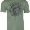 Herren Piz Palü Shirts | Piz Palu Herren Kurzarm Trachtenshirt "Trogen" Mit Hirsch Print | Grasgrun