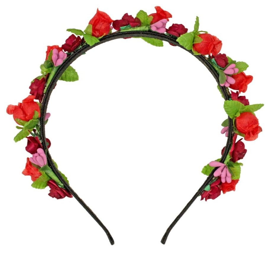 Madchen Trachtenland Hute & Haarschmuck | Blumen Haarreif "Liliana" Mit Rosen | Rot