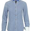 Damen Maddox Blusen & Shirts | Maddox Damen Langarm Trachtenbluse Innsbruck - Blau Kobalt