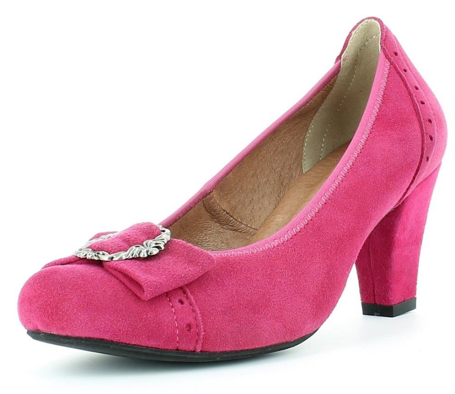 Damen Andrea Conti Pumps | Andrea Conti - Trachten Pumps Mit Zierschnalle - Pink