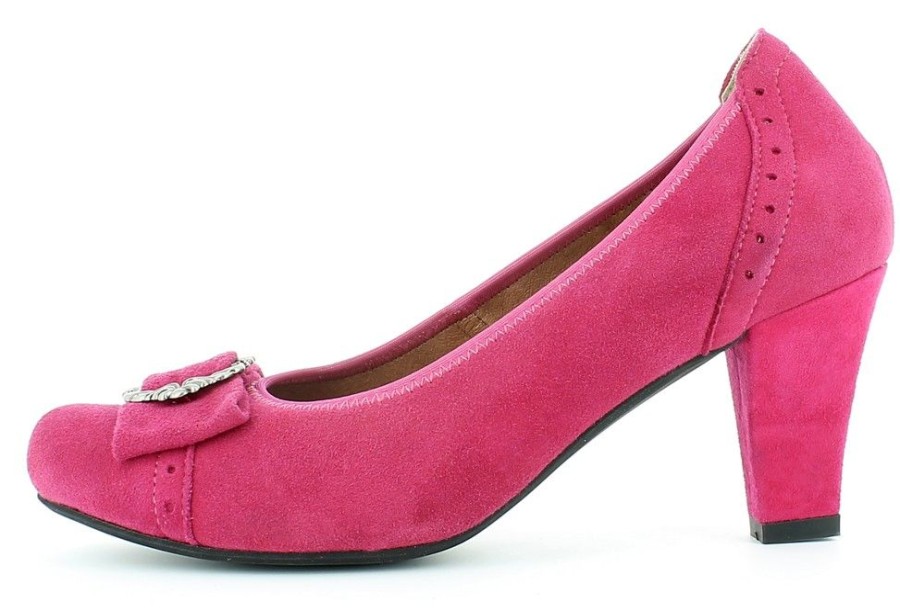 Damen Andrea Conti Pumps | Andrea Conti - Trachten Pumps Mit Zierschnalle - Pink