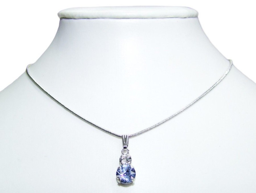 Schmuck LUISIA® | Luisia® Halskette Emily Mit Kristallen Von Swarovski® - Hellblau