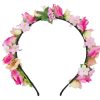 Madchen Trachtenland Hute & Haarschmuck | Blumen Haarreif "Sabia" Mit Rosen Und Bluten | Pink Creme