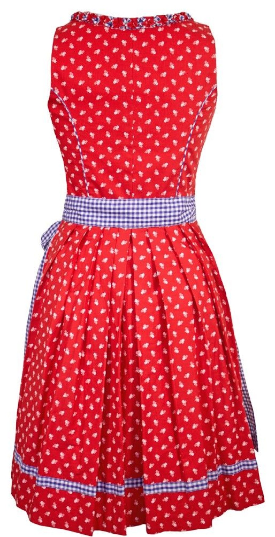 Damen Maddox Dirndl | Maddox Dirndl "Achensee" Traditionell | Rot Kobalt 55 Cm