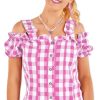 Damen Trachtenland Blusen & Shirts | Karo Trachtenbluse Mandy - Rosa