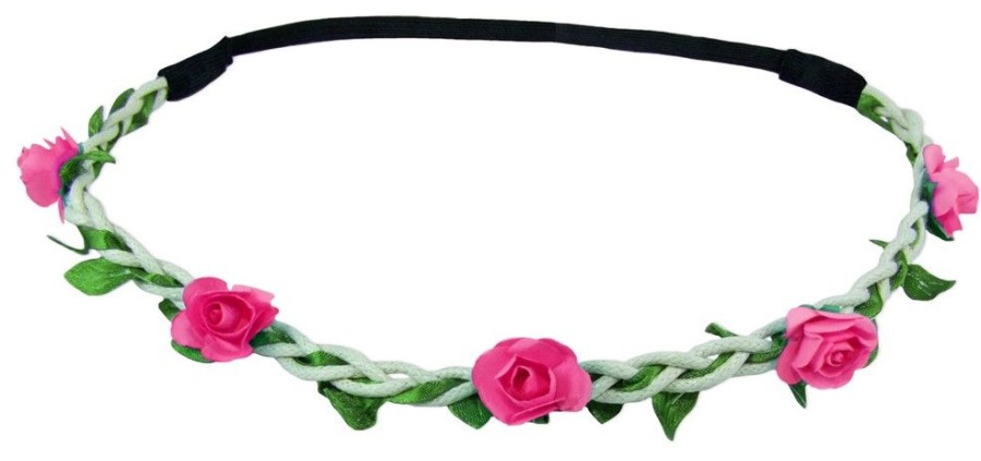 Madchen Trachtenland Hute & Haarschmuck | Blumen Haarband "Bella" Mit Kleinen Rosen | Pink