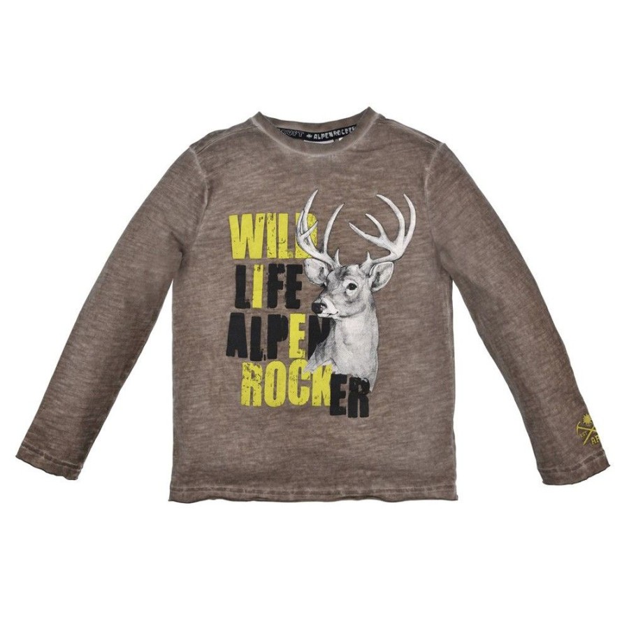 Jungen BONDI Shirts | Bondi Jungen Langarmshirt "Wild Life" 29905 | Braun