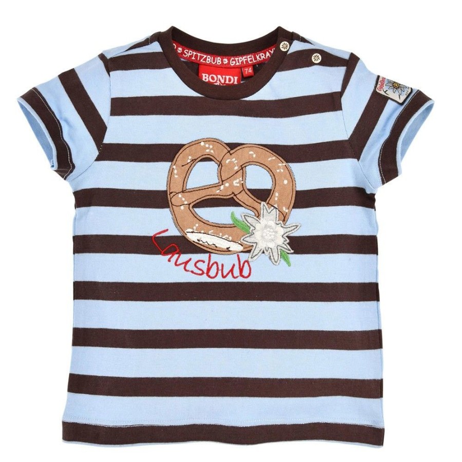 Jungen BONDI Fur´S Baby | Bondi Jungen T-Shirt "Lausbub" Mit Brezel 91370 | Blau Braun