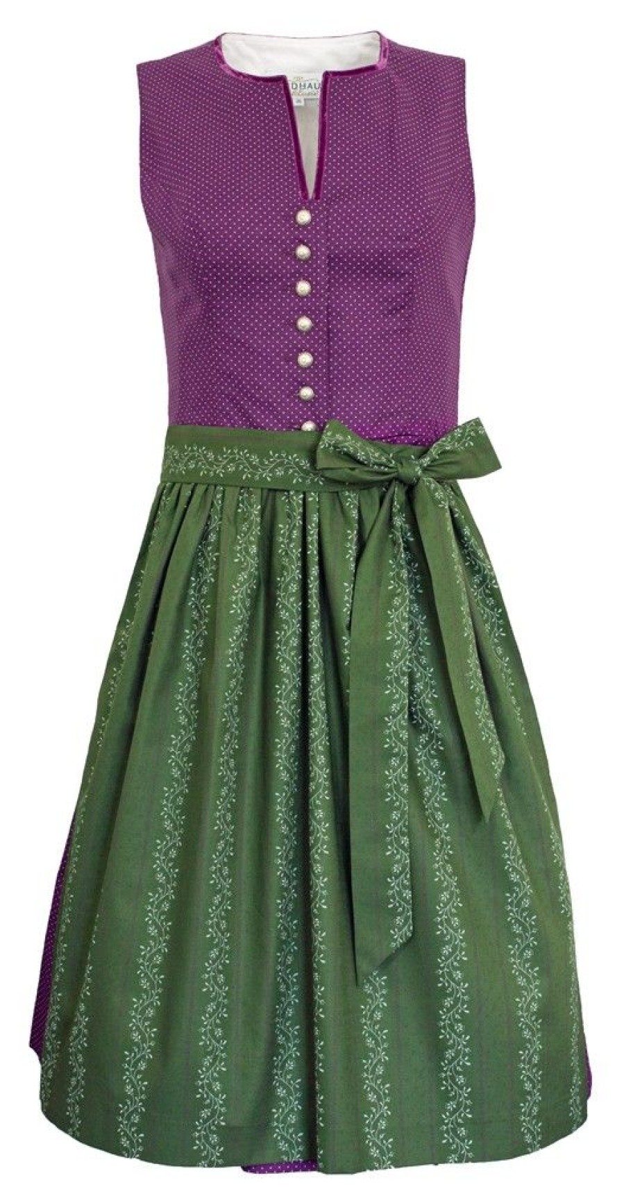 Damen Hiebaum Dirndl | Hiebaum Damen Dirndl "Maria" -Traditionell | Lila Grun 60Cm