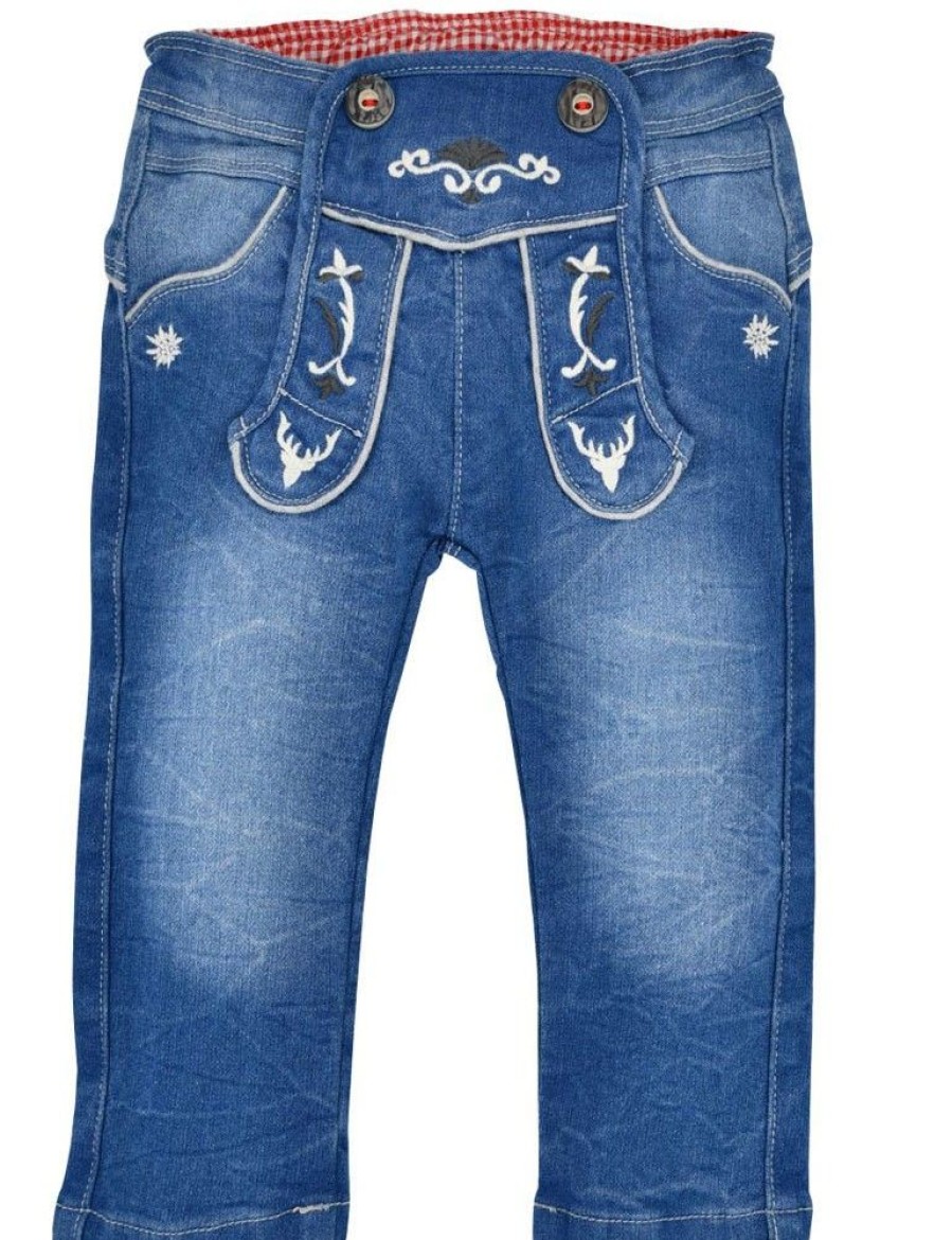 Jungen BONDI Fur´S Baby | Bondi Lange Trachten Jeans "Gipfelkraxler" Jogg Denim Fur Jungen 91469 | Blau