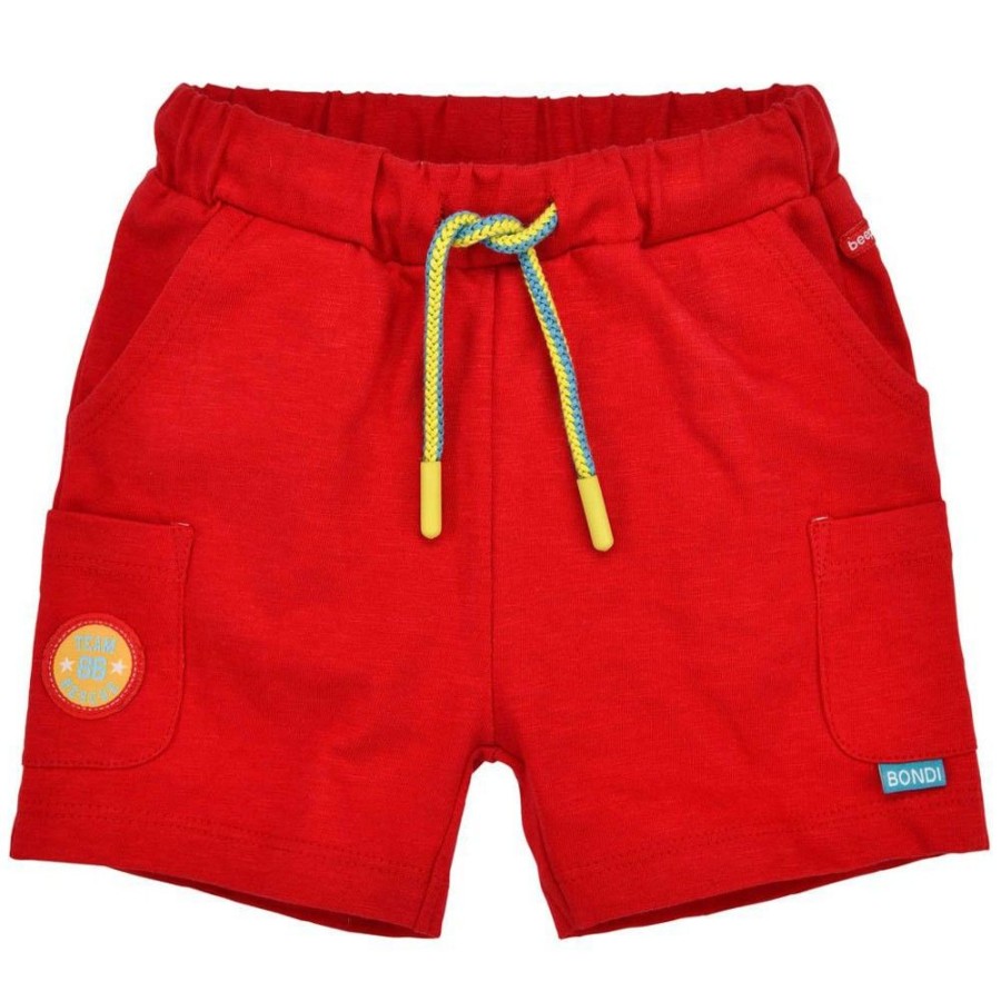 Jungen BONDI Fur´S Baby | Bondi Baby Jungen Shorts "Rescue Team" 91484 - Rot | Kurze Kinder Hose Feuerwehr