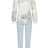 Damen Ringella Nachtwasche | Ringella Damen Langarm Pyjama "Winterpastells" 2511247 | Champagner