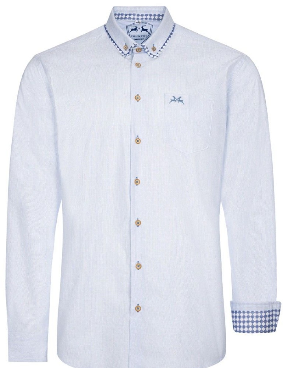 Herren Maddox Hemden | Maddox Trachtenhemd Button-Down-Kragen - Hemd-58 | Smaragd Blau