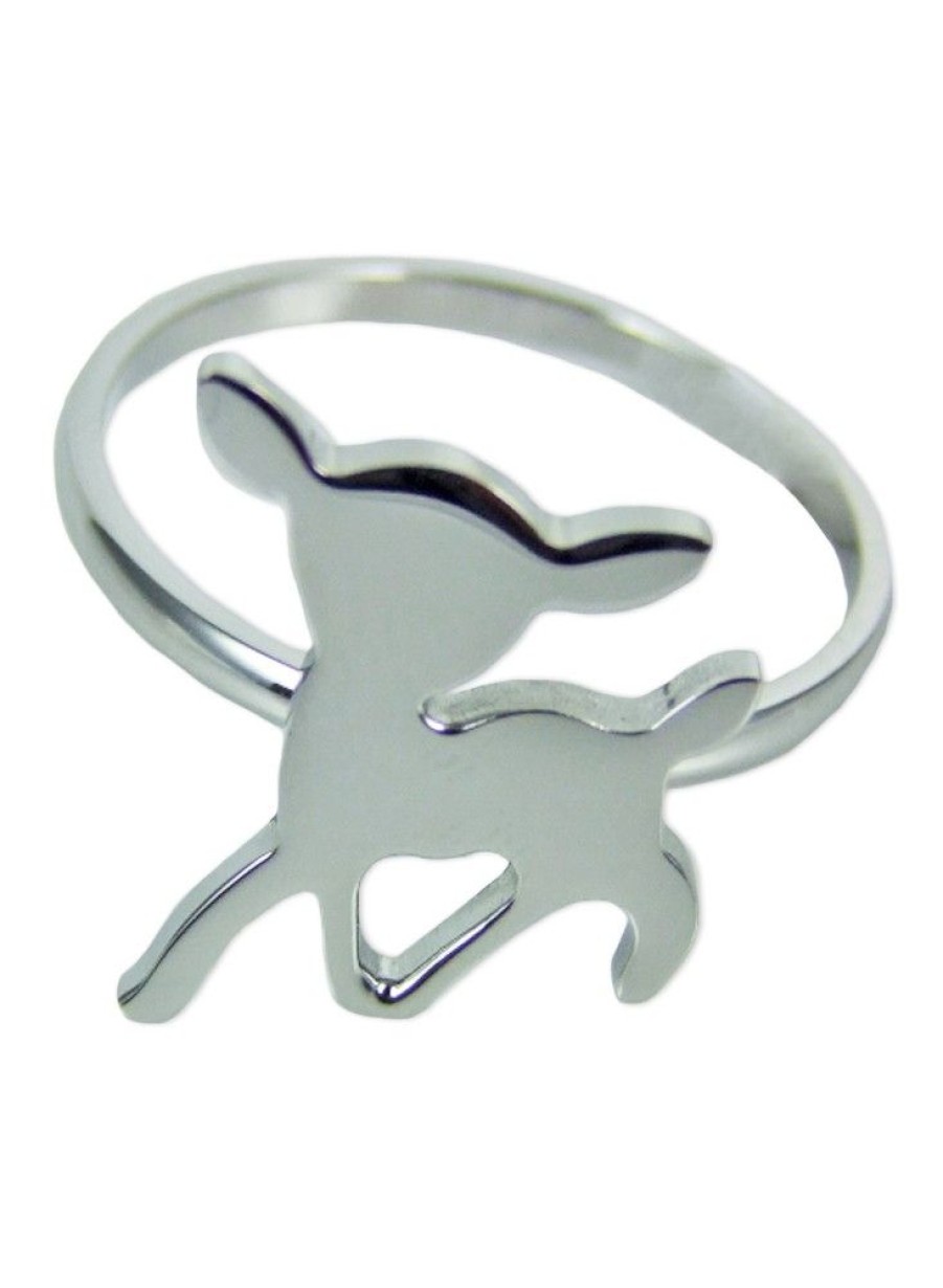 Schmuck Wolkenweis | Edelstahl Ring Rehkitz