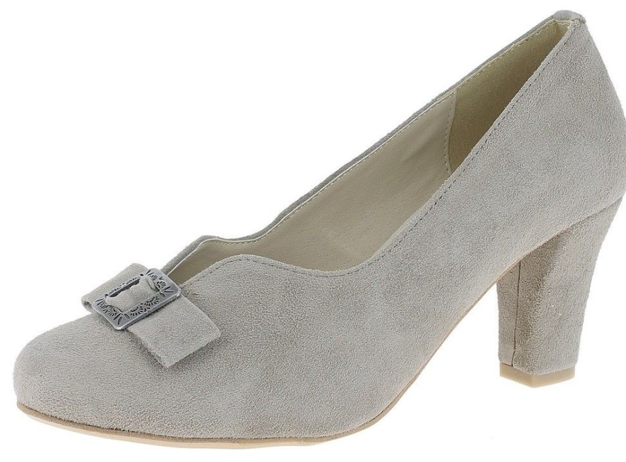 Damen Hirschkogel Pumps | Hirschkogel Damen Pumps "Catelyn" Mit Zierschnalle 3007820 - Steingrau