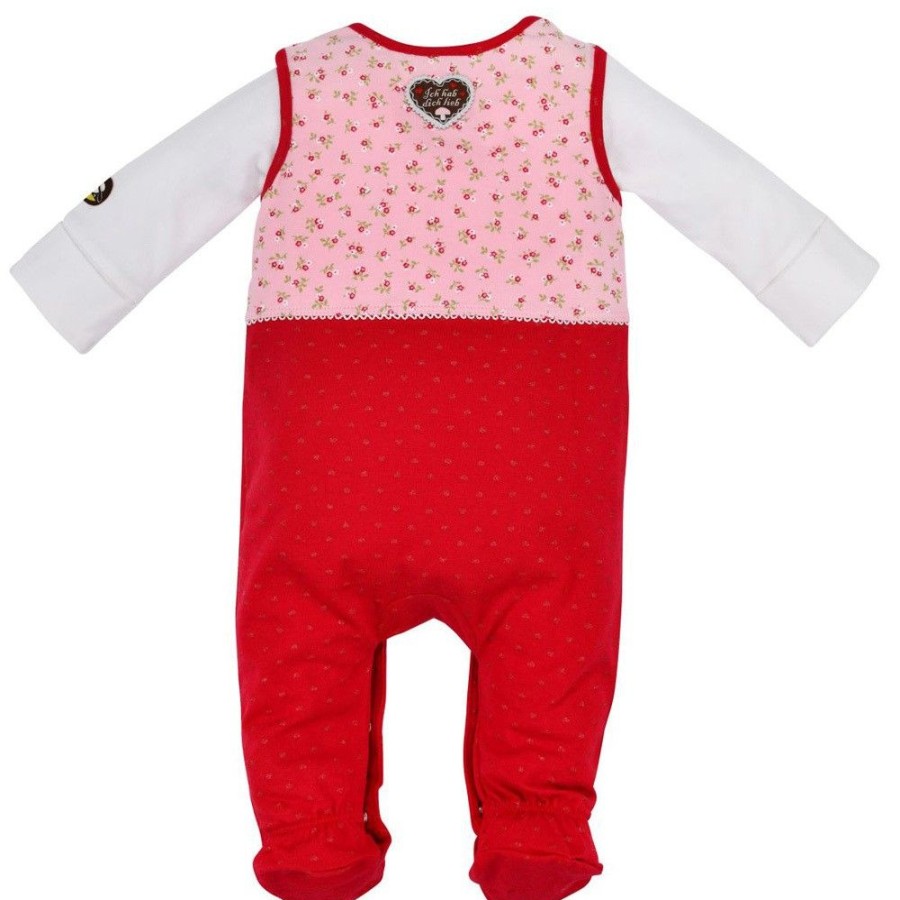 Madchen BONDI Baby Strampler | Bondi Baby Strampler "Prinzessin" Mit Herz 86557 | Madchen Overall 2-Tlg. Rosa Rot