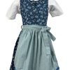 Madchen Isar-Trachten Dirndl | Isar-Trachten Kinder Dirndl "Emma" 3-Tlg. Mit Bluse 63112 | Blau