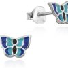 Schmuck LUISIA® | Luisia® Ohrstecker "Schmetterling - Blau" E-15470-3 - 925 Sterling Silber