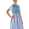 Damen Turi Landhaus Dirndl | Turi Damen Dirndl "Charlotte" Hochgeschlossen | Salzburger Blau - 65Cm