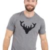 Herren Krüger Dirndl Shirts | Kruger Buam T-Shirt Wilder Hirsch - Grau