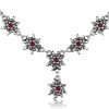 Schmuck Trachtenland | Luisia® Edelweis Collier Emilia Mit Kristallen Von Swarovski® - Siam / Dunkelrot