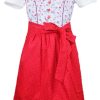 Madchen Isar-Trachten Dirndl | Isar-Trachten Dirndl "Paula" 3-Tlg. Mit Bluse 64296 | Hellblau Rot