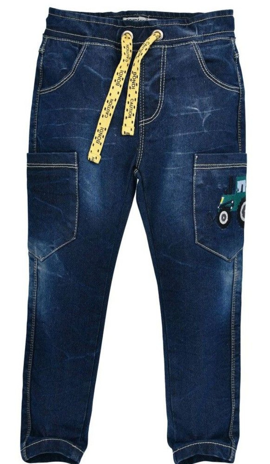 Jungen BONDI Lederhosen | Bondi Lange Jeans "Traktor" Fur Jungen 33110 | Blau